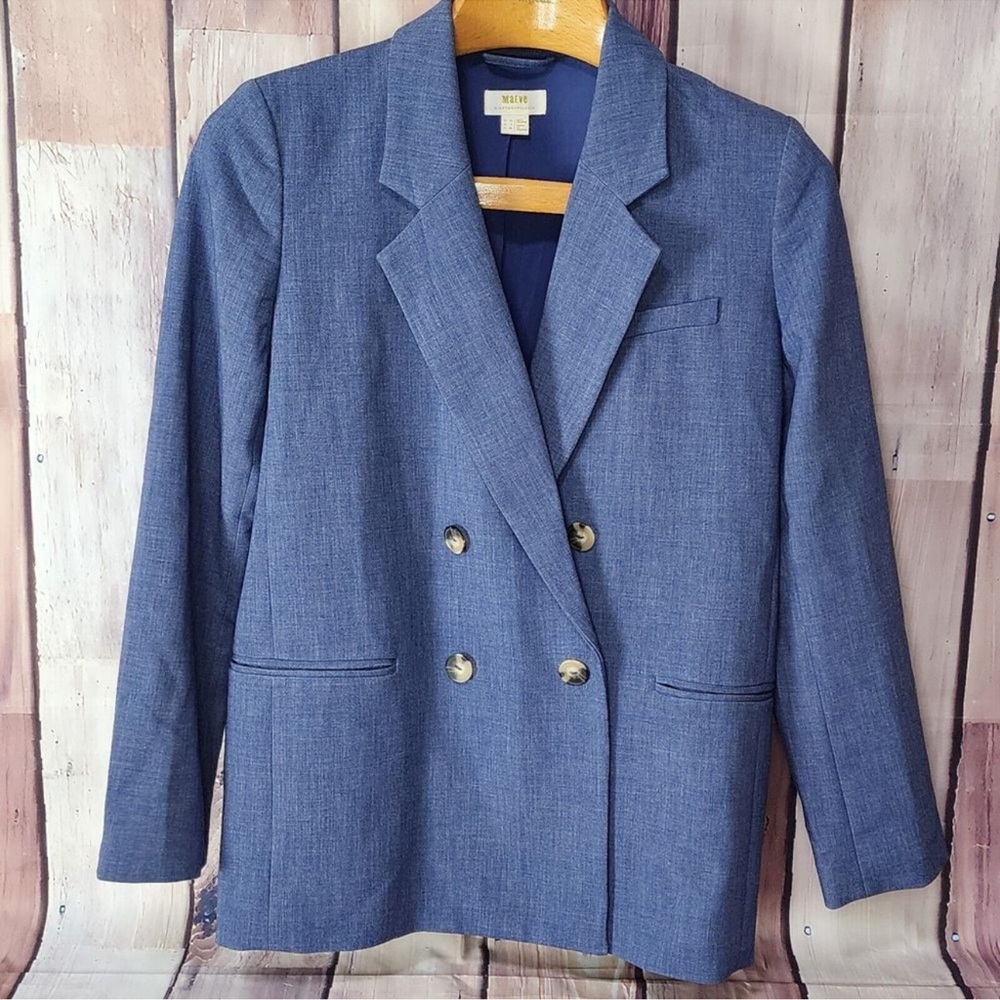 Anthropologie Maeve Blue Blazer Chambray 14 NWT - Picture 6 of 10